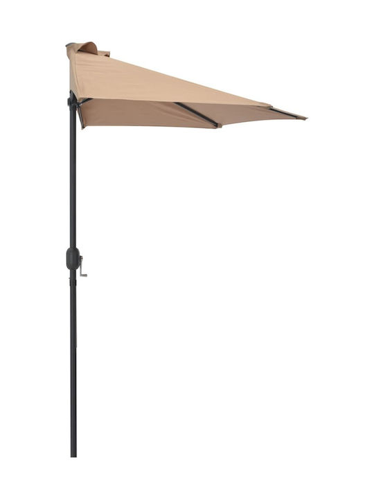 Round Aluminum Brown Parasol Φ2.7xH2.22m