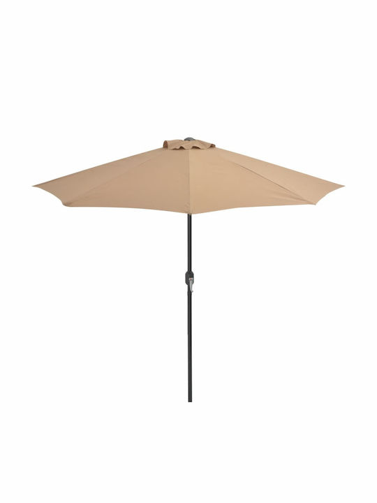 Round Aluminum Brown Parasol Φ2.7xH2.22m