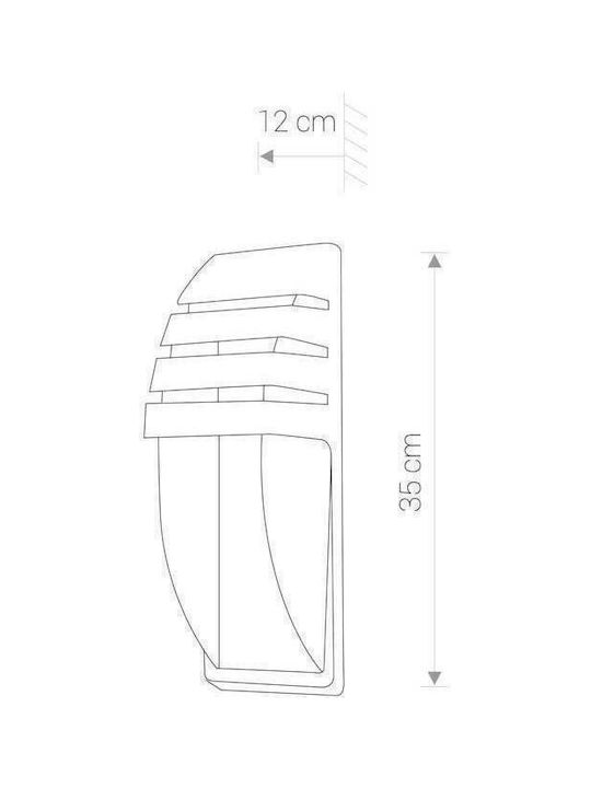 Nowodvorski Wall-Mounted Outdoor Ceiling Light E27 IP44 12x35εκ.
