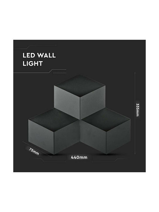 V-TAC Lumină De perete LED Negru 44x33.5x7.5cm V-TAC Lumină De perete LED Negru 44x33.5x7.5cm