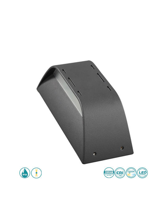 Sun Light Επιτοίχια Εξωτερική Πλαφονιέρα LED IP54 6W Διπλής Δέσμης 23x8εκ.