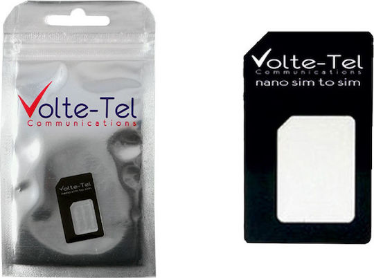 Volte-Tel Nano SIM to SIM Adaptor SIM Adapter σε Μαύρο χρώμα