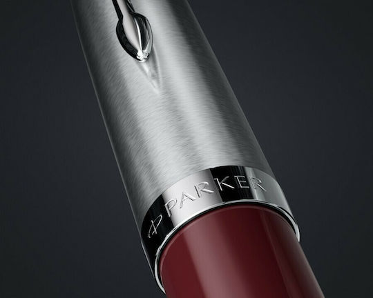 Parker 51 Core Burgundy Ct M Writing Pen Medium Red made of Steel with Blue Ink