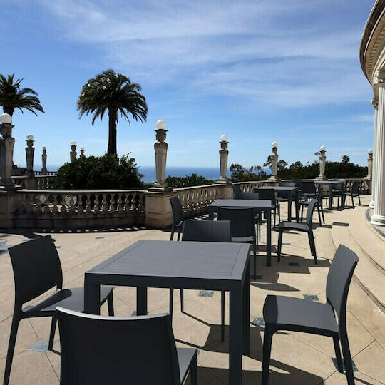 Ares Auxiliary Outdoor Free Standing Polypropylene Table Black 80x80x75cm