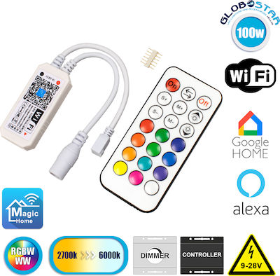 GloboStar Wireless RGBW Controller RF With Remote Control LED RGBW-WW Controller με Χειριστήριο 73430