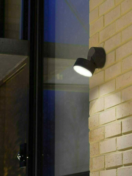 Lutec Trumpet Wall-Mounted Outdoor Spot Light LED IP54 11W with Natural White Light 9.4x11.6x9.4εκ.