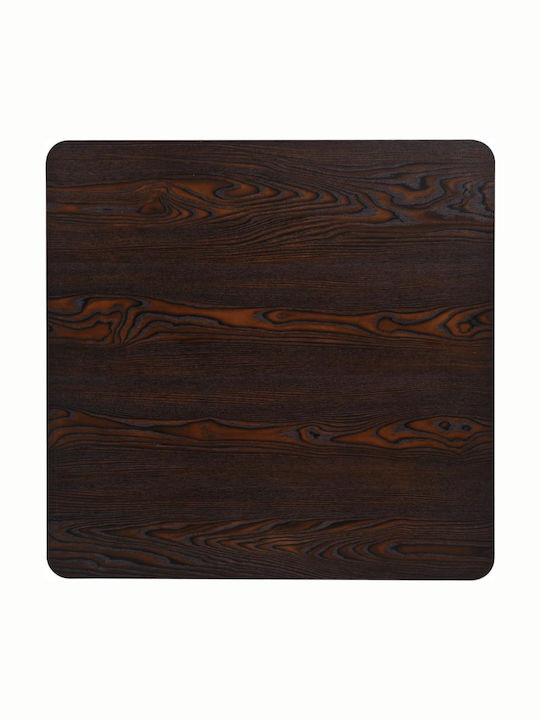 Square Table Tavern Wooden with Metal Frame Brown 80x80x75cm