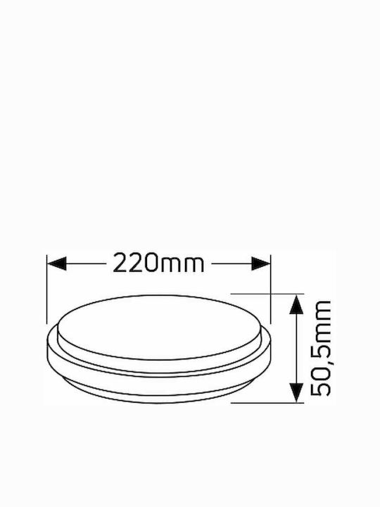 Geyer Wandmontierte Außen-Deckenleuchte LED IP40 12W mit Warmweiß Licht 22x5.05εκ.