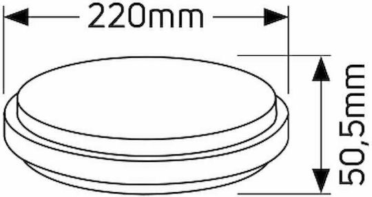 Geyer Πλαφονιέρα LED 12W 3000K 22x5.05εκ.