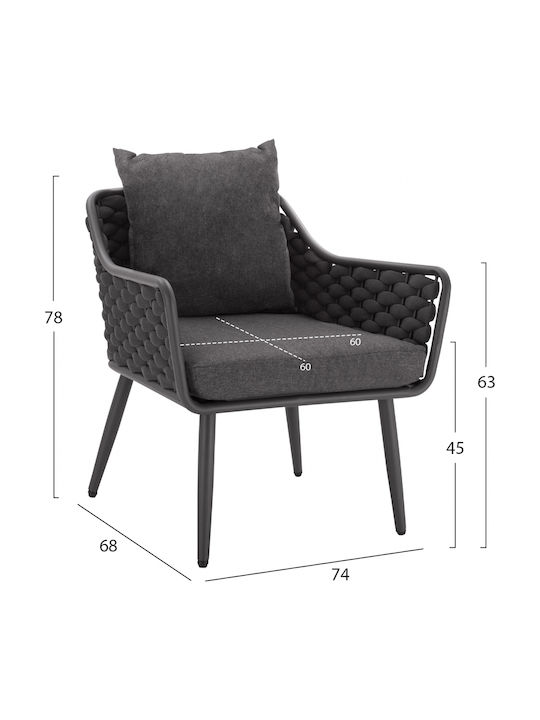 Garten- und Outdoor-Möbelsets Typsatz Wohnzimmer 4 Stück Grau mit Kissen
