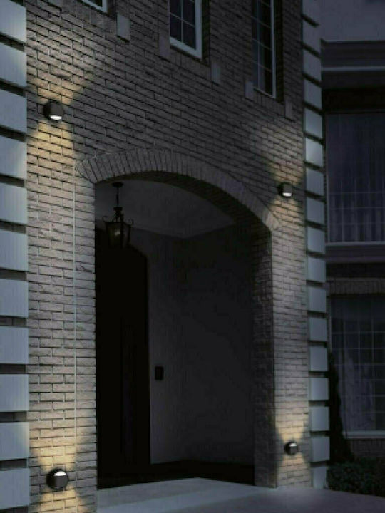 Sun Light Стенен Външен Плафон LED IP44 1W с Топло бяло Светлина Двоен лъч 14x6εκ.