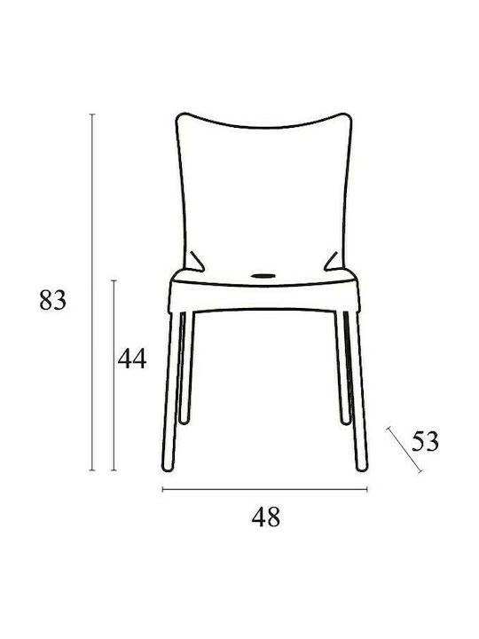 Outdoor Chair Polypropylene Juliette Red 48x53x83cm