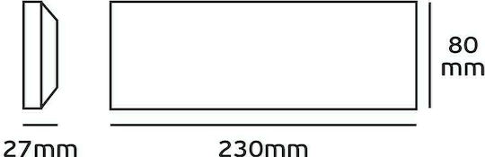 VK Lighting Στεγανή Πλαφονιέρα LED 3W 6000K 23x8x2.7εκ. VK Lighting Στεγανή Πλαφονιέρα LED 3W 6000K 23x8x2.7εκ.
