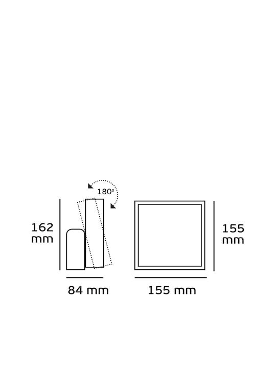 VK Lighting VK/02122/AN/W Aplică Exterioară Montată pe Perete LED IP65