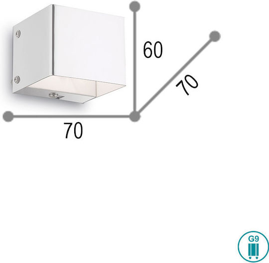 Ideal Lux Up-down Επιτοίχια Εξωτερική Πλαφονιέρα G9 Διπλής Δέσμης 7x7x6εκ.