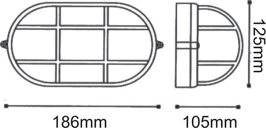 Aca Wall-Mounted Outdoor Turtle Light E27 IP44 18x10x12εκ.
