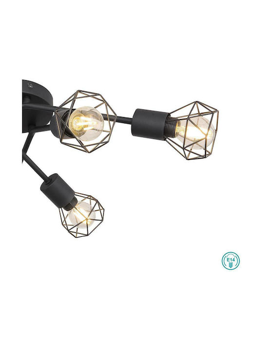 Globo Lighting Xara I Ceiling Mount Light Black with Socket E14