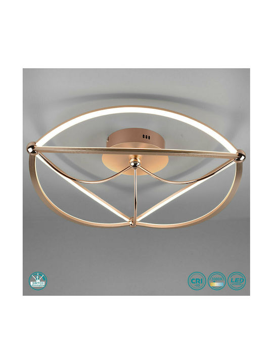 Trio Lighting Charivari Μοντέρνα Μεταλλική Πλαφονιέρα Οροφής με Ενσωματωμένο LED σε Μπρούτζινο χρώμα 62cm Ορείχαλκος Ματ