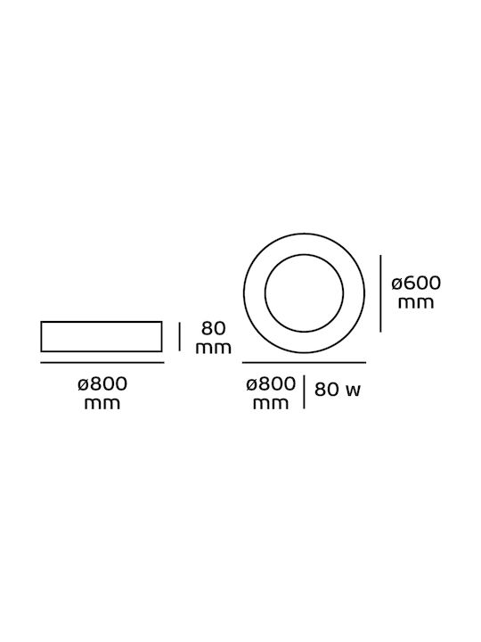 VK Lighting VK/04243CE/AN/W/80 Modernă Metalică Plafonieră de tavan cu LED Integrat 80buc Gri