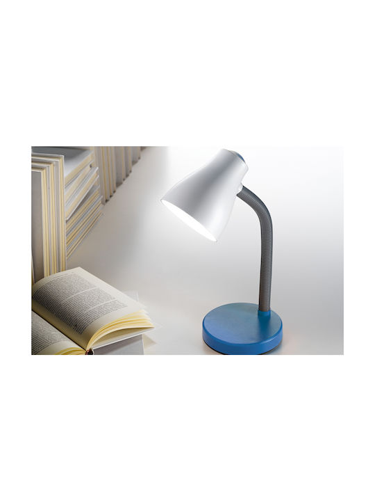 Perenz Schreibtischlampe mit flexiblem Arm für Fassung E27 in Blau Farbe