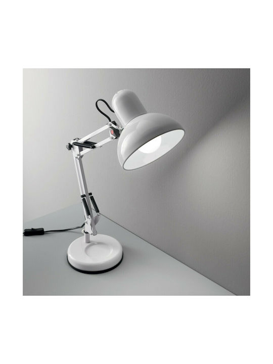 Ideal Lux Kelly TL1 Φωτιστικό Γραφείου με Σπαστό Βραχίονα για Ντουί E27 σε Λευκό Χρώμα