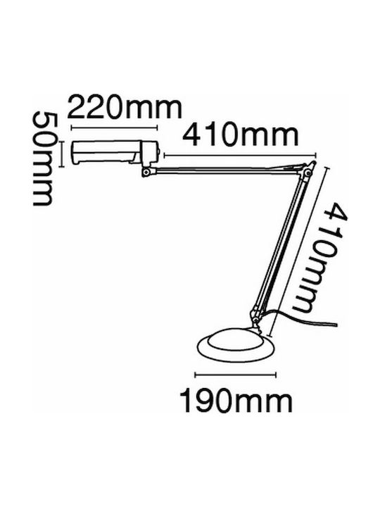 VK Lighting VK/HD2001A Office Lamp with Foldable Arm for Socket E27 in Blue Color