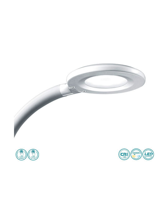 Trio Lighting LED Office Lamp with Flexible Arm in Silver Color