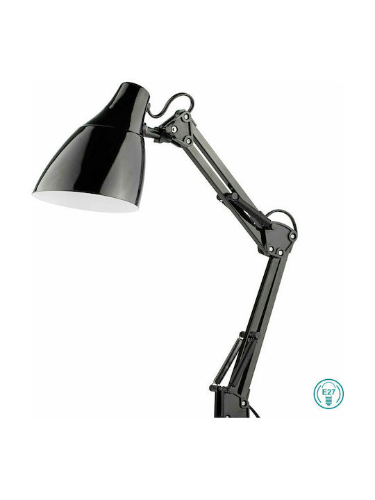 Faro Barcelona Gru Office Lamp with Foldable Arm for Socket E27 in Black Color