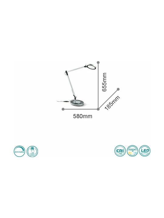 Ideal Lux Futura Aluminiu LED Iluminat de Birou cu Braț Oscilant