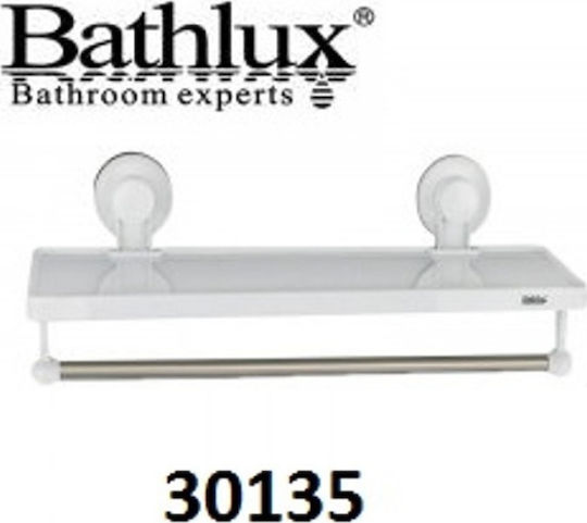 Bathlux Bathlux 30135 Wall Mounted Bathroom Shelf Plastic with 1 Shelf and Suction Cups 32x11.7x13.9cm White