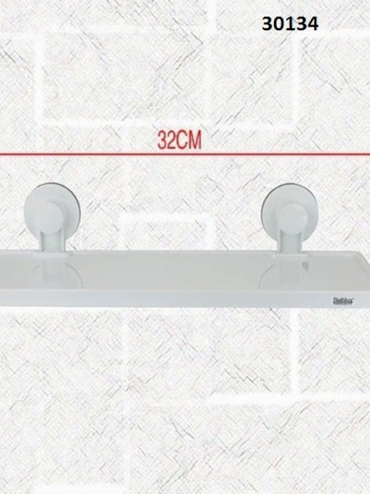 Bathlux Bathlux 30134 Επιτοίχια Ραφιέρα Μπάνιου Πλαστική με 1 Ράφι και Βεντούζες 32x11.7x9.5cm