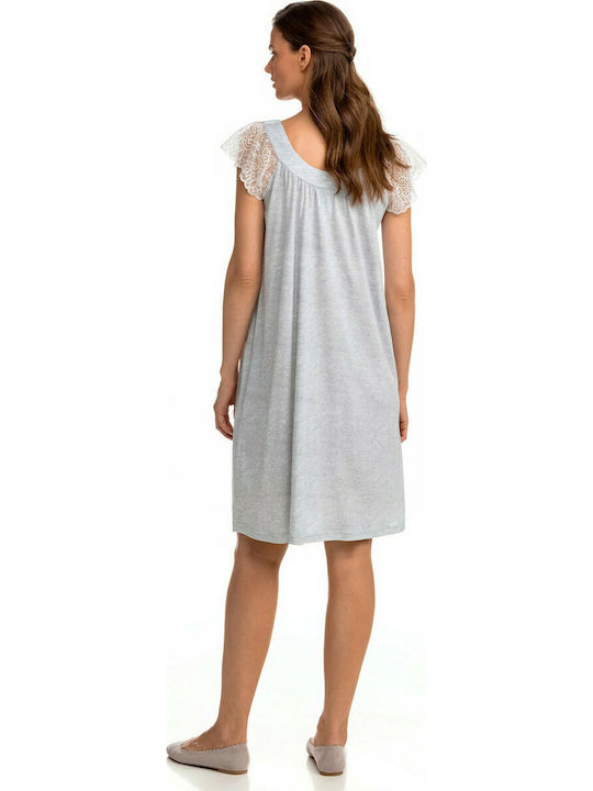 Vamp Summer Cotton Women's Nightdress Gray