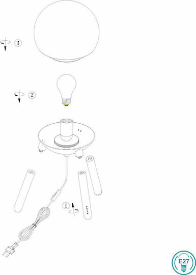 Faro Barcelona Mine Decorative Lamp with Socket for Bulb E27 White