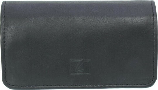 Lavor Leather Black Tobacco Pouch with Magnetic Closure 11x7.5cm