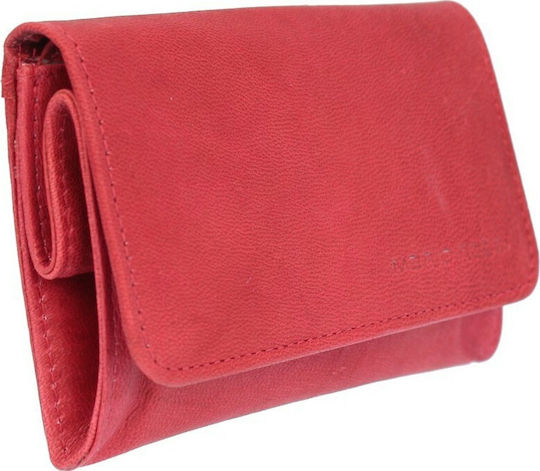Mario Rossi Lederne Tabaktasche in Rot mit magnetischem Verschluss 12.5x6.5cm