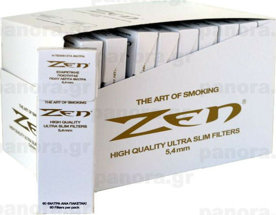 Zen Smoke Ultra Slim Бели Филтърни Накрайници Обикновени 5.4мм 60x1бр