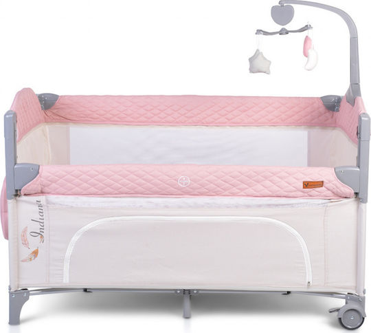 Cangaroo Indiana Loc de joacă 2 Nivele cu Saltea Roz 125x65cm