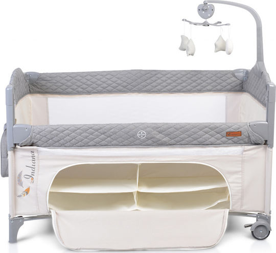 Cangaroo Indiana Loc de joacă 2 Nivele cu Saltea Gri 125x65cm