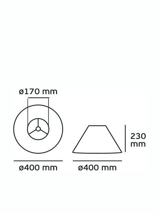 VK Lighting Konisch Lampenschirm Braun mit Durchmesser 40cm