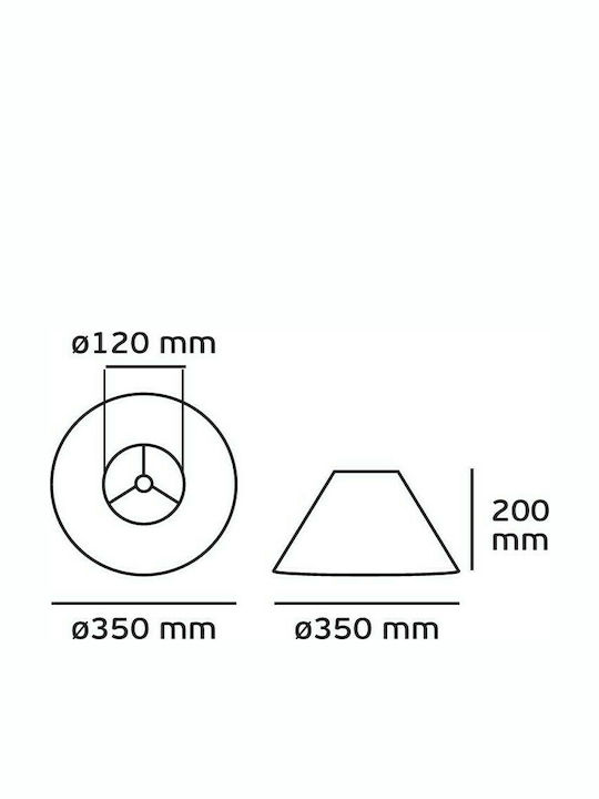 VK Lighting Konisch Lampenschirm Gelb mit Durchmesser 35cm