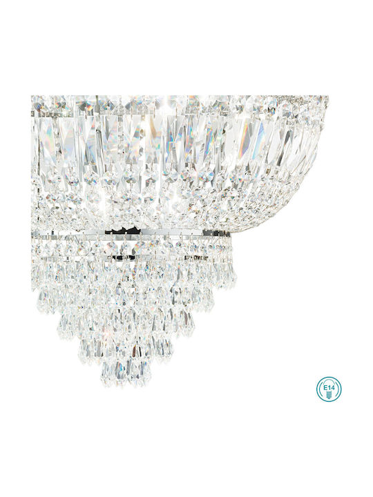 Ideal Lux Kronleuchter Ø52cm mit Kristallen Gold