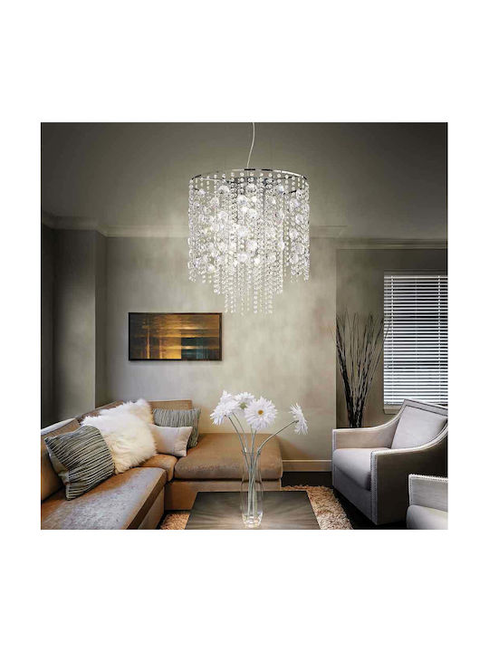 Ideal Lux Chandelier with Crystals 8xG9 Transparent 41cm 044774