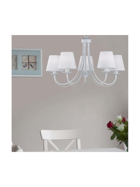 Trio Lighting Cortez Candelabru 5xE14 Ø66cm Alb 110600531