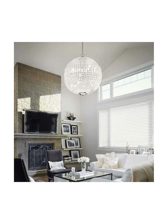 Ideal Lux Kronleuchter Ø60cm mit transparenten Kristallen