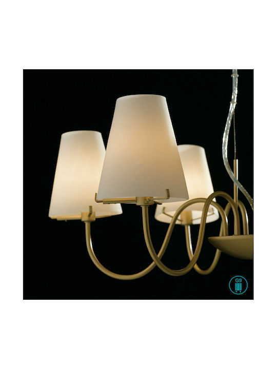 Fan Europe Canto Kronleuchter 6xG9 Ø65.6cm mit Schirmen Gold I-CANTO/6