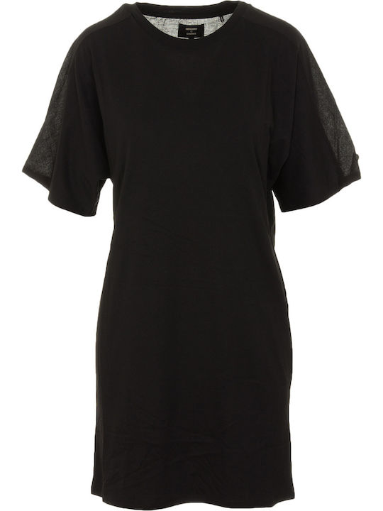 Καλοκαιρινό Mini T-shirt Φόρεμα Μαύρο
