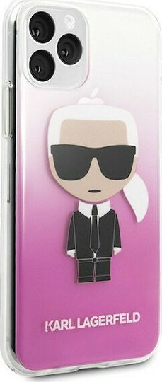 Karl Lagerfeld Iconic Karl Back Cover Σιλικόνης Ροζ (iPhone 11 Pro)