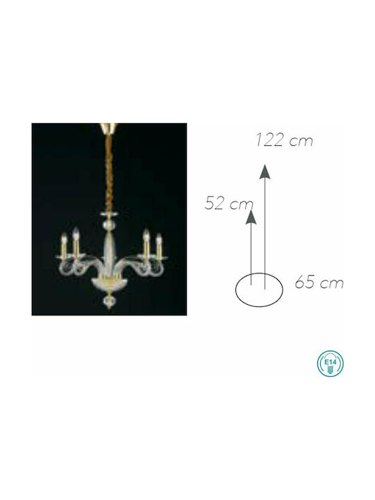 Fan Europe Epoque 5 Chandelier Candlestick 5xE14 Transparent 352291