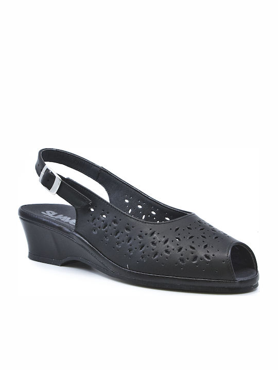 279PT Anatomic Women's Peep Toe Platforms Black