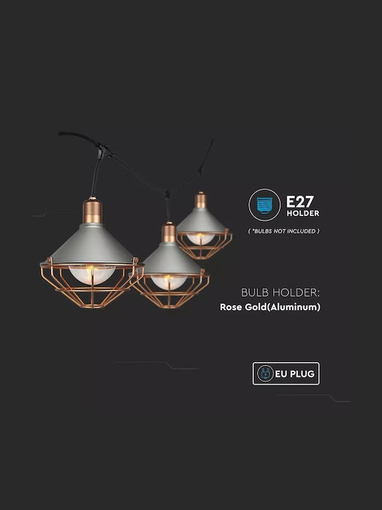 V-TAC VT-717S Στεγανή Γιρλάντα Φωτισμού LED IP65 3m με 6 Φαναράκια